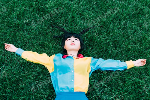 Preview: Young asiatic woman outdoor