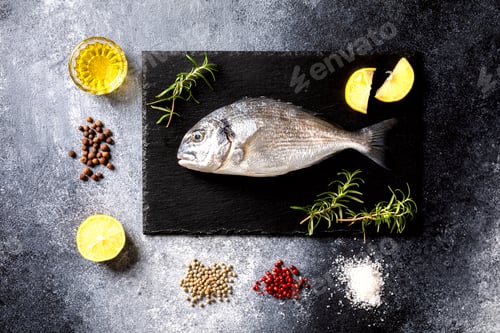 Preview: Fresh uncooked Dorado or sea bream fish