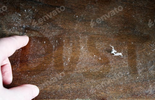 Preview: Dusty Wood Surface Needs Cleaning Up Close