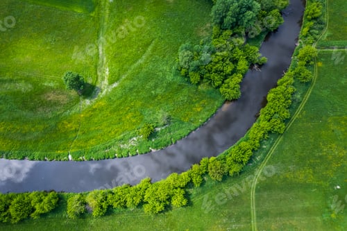 Preview: River Bend Aerial Drone View Top Down