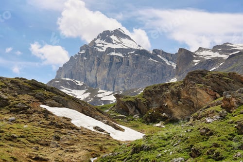 Preview: Beautiful valley with Granta Parey Peak at background - Val di Rhemes - Val d'Aosta - Italy