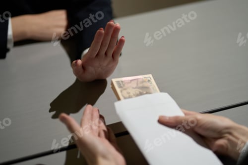 Preview: Hand of a woman who refuses to receive money