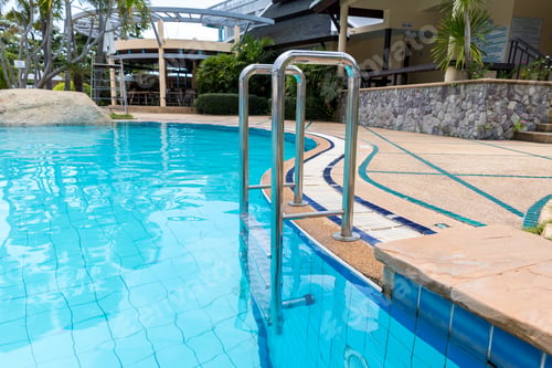 Preview: Ladder stainless stairs into the swimming pool. stairs swimming pool.
