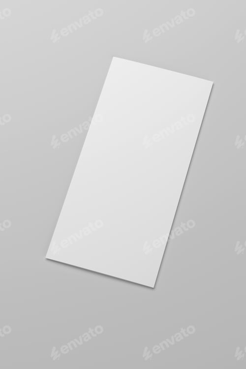Preview: Blank trifold brochure on gray background. 3D rendering.