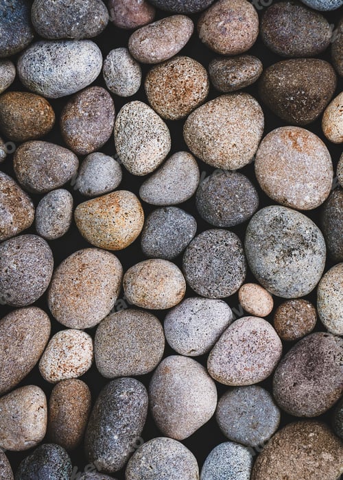 Preview: Natural pebbles texture, sea stones moody background, zen, summer, beach, full frame