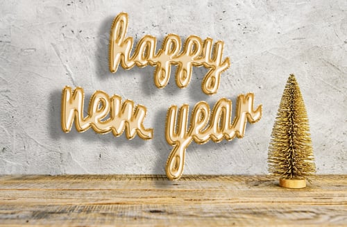 Preview: Festive Golden Happy New Year Tabletop Decoration