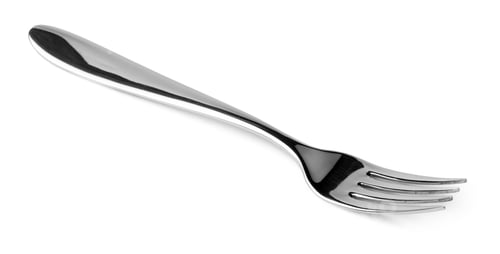 Preview: Silver dining fork isolated on white background