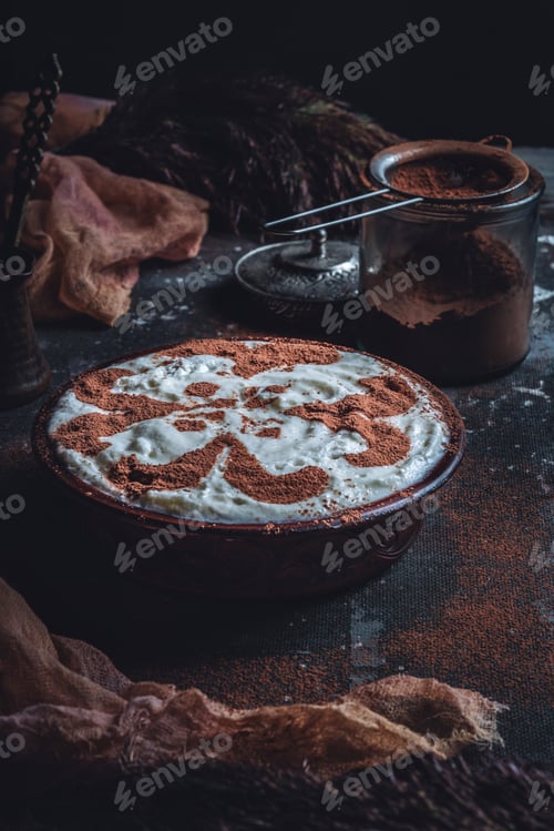 Preview: Homemade tiramisu with cocoa powder