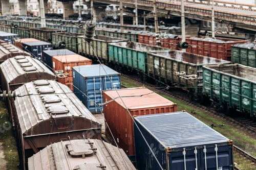 Preview: Old freight wagons on the tracks
