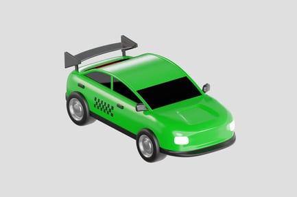 Preview: 3D Green Race Car