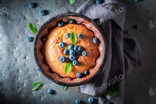 Preview: Homemade blueberries cake made of fresh ingredients