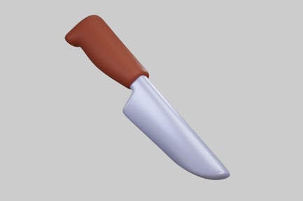 Preview: Knife with brown handle and silver blade