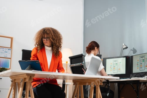 Preview: Development programmer female working in website a software and coding technology.