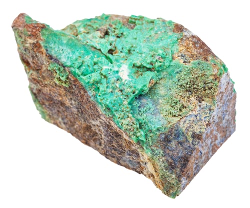 Preview: green Garnierite stone (nickel ore) isolated