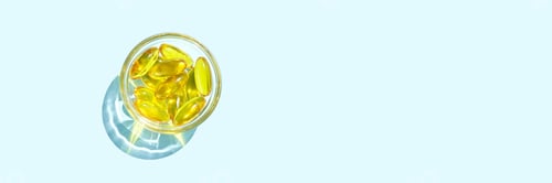 Preview: Omega3 gel capsule. Sun shadow. Yellow vitamin. Health eating. Dietology drug