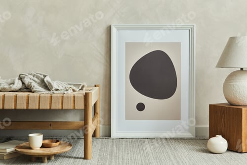Preview: Stylish composition of cozy living room interior