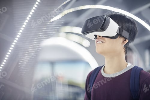 Preview: Young man wearing smart glasses
