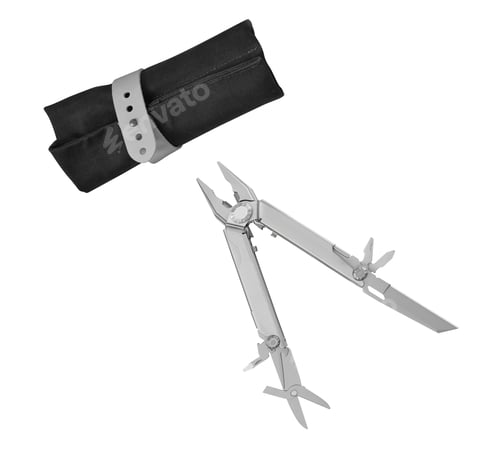 Preview: metallic multitool isolated