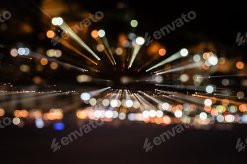 Preview: night background with blurred bokeh lights