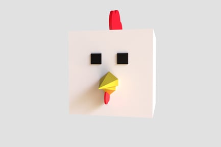 Preview: 3D Animal Chicken Head