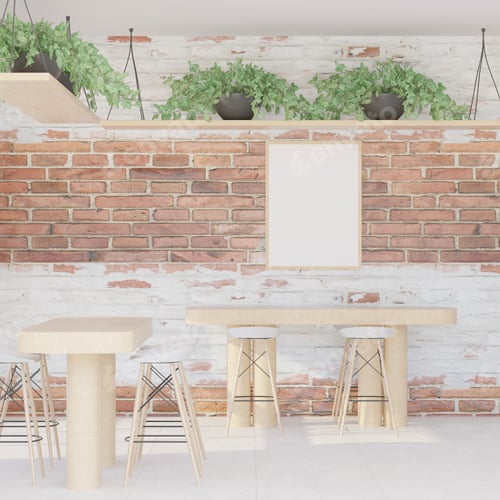 Preview: 3D illustration Mockup photo frame in living room rendering