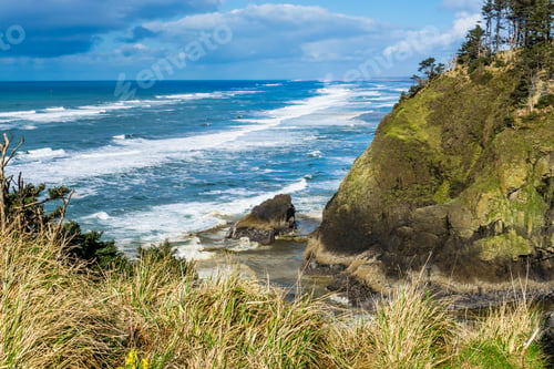 Preview: Waves Pount The Shoreline Rocks At Cape Disappointmnet In Washington State.
