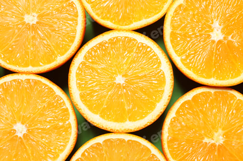 Preview: Halves of ripe oranges as background, top view