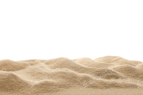 Preview: Golden sand with fine texture showing natural waves, on white