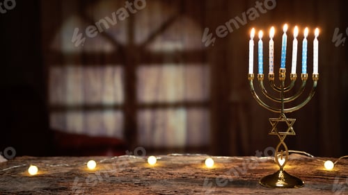 Preview: Lit Candles with lights and shadow in background