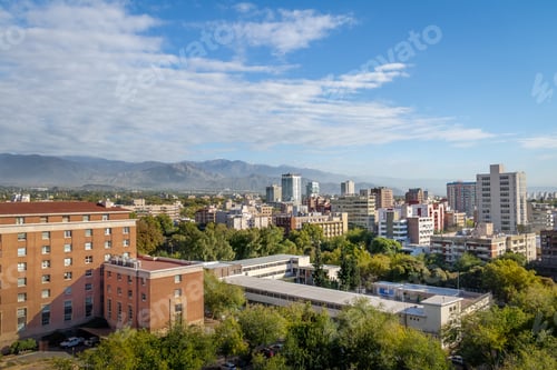 Preview: Aerial view of Mendoza City and Andes Mountains - Mendoza, Argentina