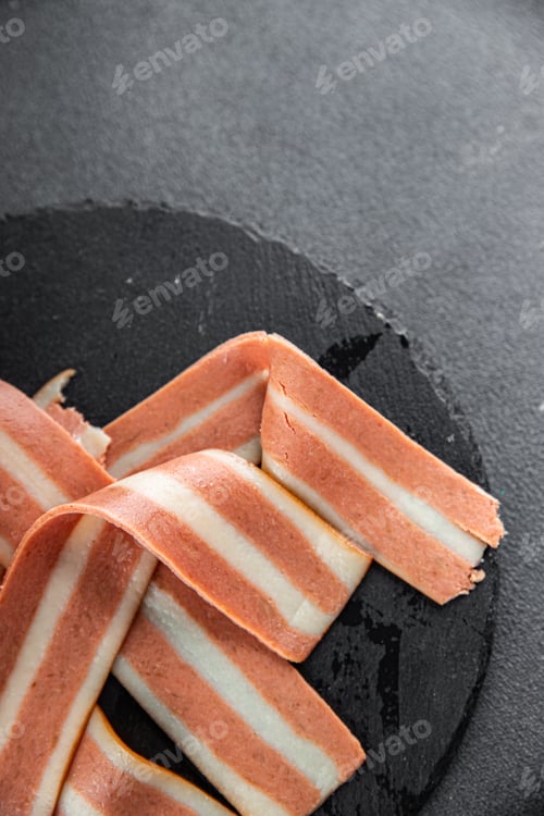 Preview: bacon vegetarian food meal snack on the table copy space food background rustic top view