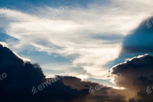 Preview: colorful dramatic sky with cloud at sunset.