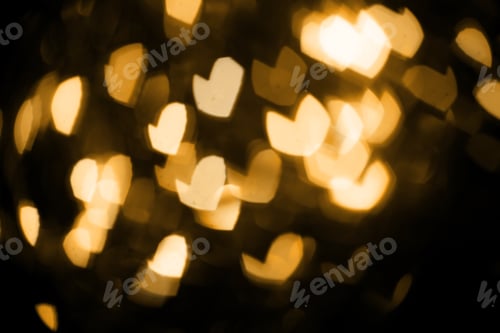 Preview: Golden glitter shiny glowing background. Gold festive bokeh card for holidays.