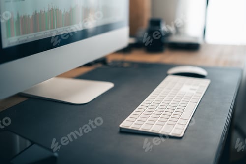 Preview: Man working on computer desk at home office