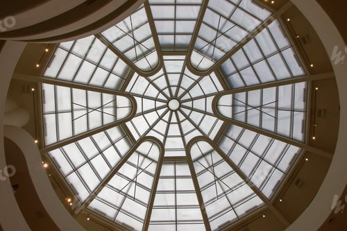 Preview: looking up at architecture at Guggenheim Museum in New York city