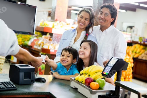 Preview: Family Looking Out For Home Finances At The Supermarket