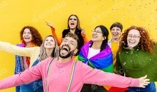 Preview: LGBT community young people celebrating gay pride day festival