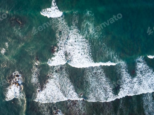 Preview: Aerial view of sea waves in the seaside