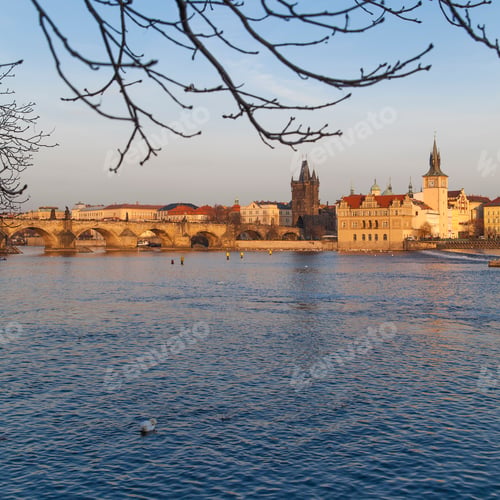 Preview: Famous Prague view from Vltava river