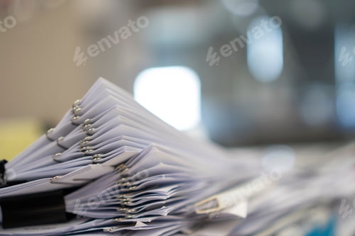 Preview: Stack of paper, Document, many jobs waiting to be done on the table, busy concept