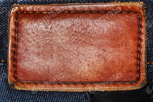 Preview: Closeup of jeans with blank brand leather patch