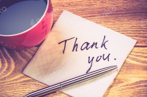 Preview: Romantic message written on napkin