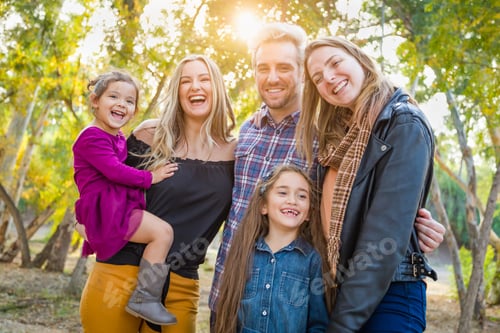 Preview: Mixed Race Family Members Having Fun Outdoors