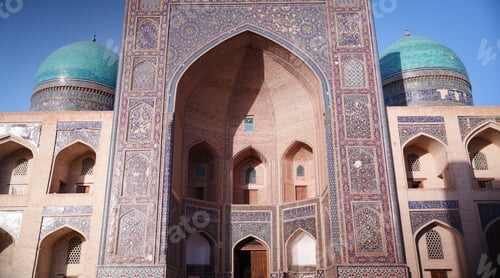 Preview: Stately Building With Numerous Windows and Arches, Mir Arab Madrasah