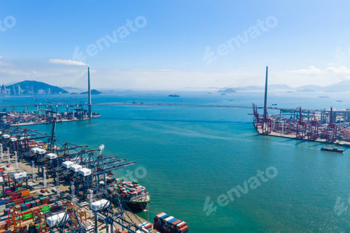 Preview: Kwai Chung, Hong Kong 15 May 2019: Kwai Chung Cargo Terminal in Hong Kong city