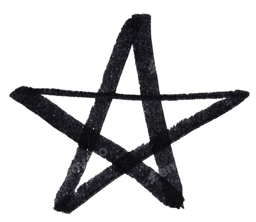 Preview: Star drawn with black felt-tip pen on isolated background