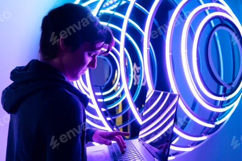 Preview: man inside virtual metaverse