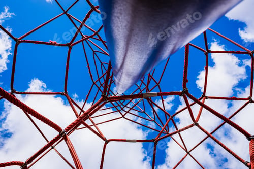 Preview: Rope-ladder web in a playground where children can develop their climbing skills