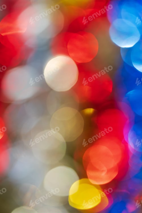 Preview: Defocused Glowing Lights, Colorful Abstract Blurry Bokeh Background, Vivid Motion Blur Texture