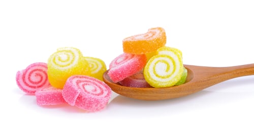 Preview: Jelly sweet, flavor fruit, candy dessert colorful on sugar in sp